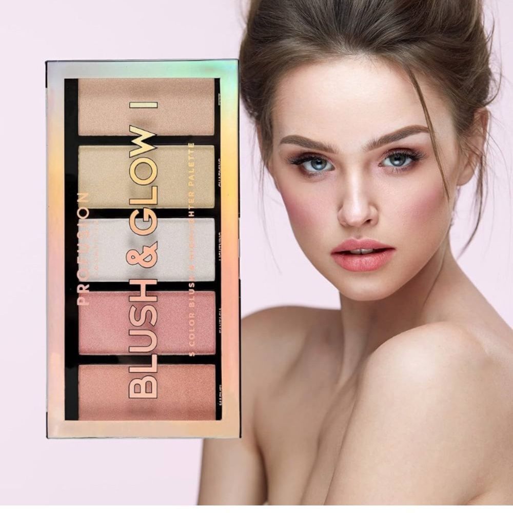 Profusion Cosmetics Blush & Glow Palette - Pink and Gold Hues